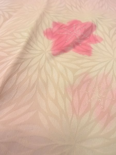 画像8: O0124P 女性用襦袢  シルク（正絹） 淡い桃色, 菊 【中古】【USED】【リサイクル】 ★★☆☆☆【O0124P】 (8)