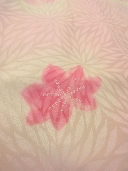 画像10: O0124P 女性用襦袢  シルク（正絹） 淡い桃色, 菊 【中古】【USED】【リサイクル】 ★★☆☆☆【O0124P】 (10)