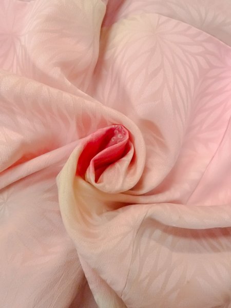 画像11: O0124P 女性用襦袢  シルク（正絹） 淡い桃色, 菊 【中古】【USED】【リサイクル】 ★★☆☆☆【O0124P】 (11)