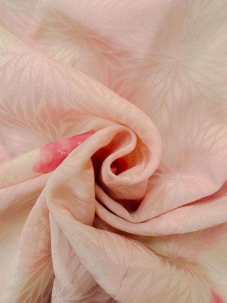 画像12: O0124P 女性用襦袢  シルク（正絹） 淡い桃色, 菊 【中古】【USED】【リサイクル】 ★★☆☆☆【O0124P】 (12)