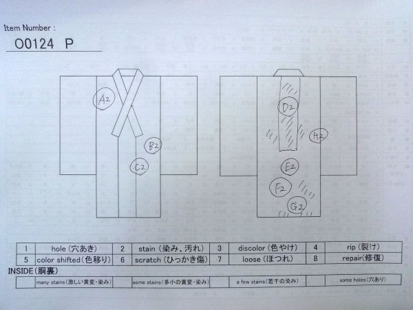 画像13: O0124P 女性用襦袢  シルク（正絹） 淡い桃色, 菊 【中古】【USED】【リサイクル】 ★★☆☆☆【O0124P】 (13)