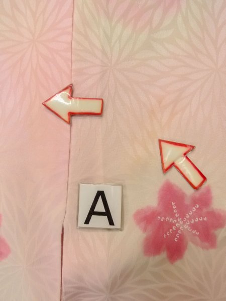 画像14: O0124P 女性用襦袢  シルク（正絹） 淡い桃色, 菊 【中古】【USED】【リサイクル】 ★★☆☆☆【O0124P】 (14)