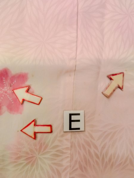 画像18: O0124P 女性用襦袢  シルク（正絹） 淡い桃色, 菊 【中古】【USED】【リサイクル】 ★★☆☆☆【O0124P】 (18)