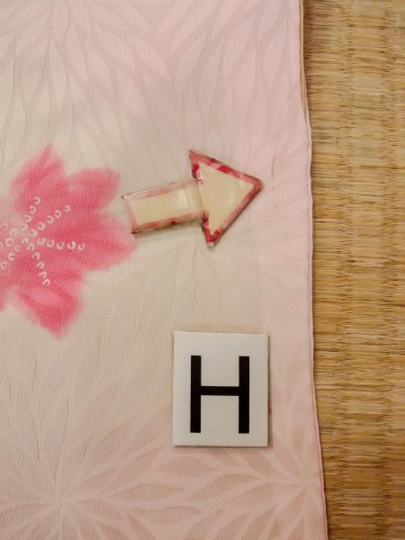 画像21: O0124P 女性用襦袢  シルク（正絹） 淡い桃色, 菊 【中古】【USED】【リサイクル】 ★★☆☆☆【O0124P】 (21)