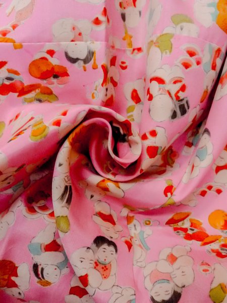 画像11: O0124R 女性用襦袢  シルク（正絹） 薄い桃色, 人々 【中古】【USED】【リサイクル】 ★★☆☆☆【O0124R】 (11)