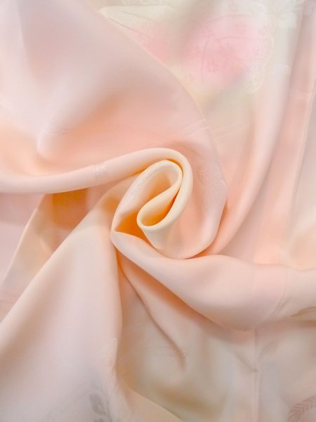 画像10: O0124U 女性用襦袢  シルク（正絹） 淡い桃色, 花 【中古】【USED】【リサイクル】 ★☆☆☆☆【O0124U】 (10)