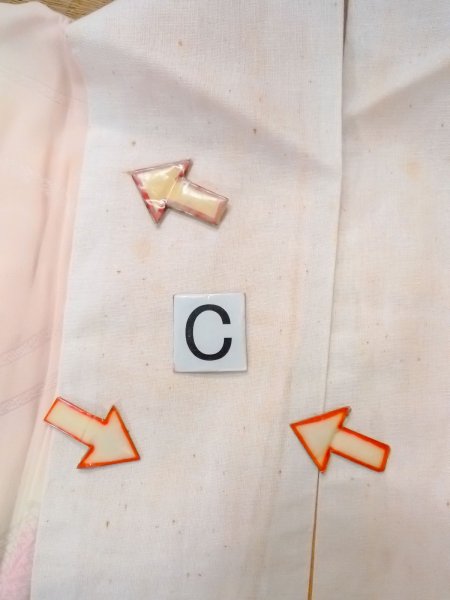 画像14: O0124U 女性用襦袢  シルク（正絹） 淡い桃色, 花 【中古】【USED】【リサイクル】 ★☆☆☆☆【O0124U】 (14)