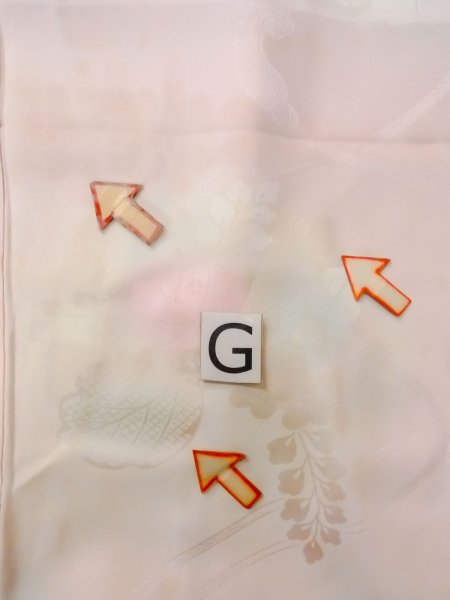 画像18: O0124U 女性用襦袢  シルク（正絹） 淡い桃色, 花 【中古】【USED】【リサイクル】 ★☆☆☆☆【O0124U】 (18)