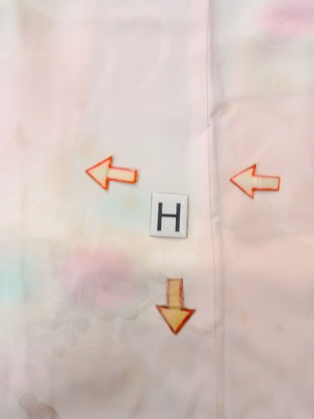 画像19: O0124U 女性用襦袢  シルク（正絹） 淡い桃色, 花 【中古】【USED】【リサイクル】 ★☆☆☆☆【O0124U】 (19)