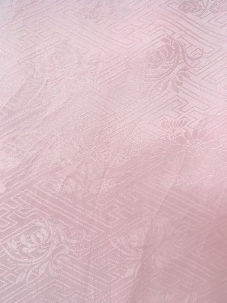 画像7: O0124V 女性用襦袢  シルク（正絹） 淡い桃色, 花 【中古】【USED】【リサイクル】 ★★☆☆☆【O0124V】 (7)