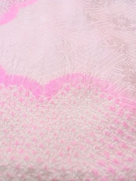 画像8: O0124V 女性用襦袢  シルク（正絹） 淡い桃色, 花 【中古】【USED】【リサイクル】 ★★☆☆☆【O0124V】 (8)