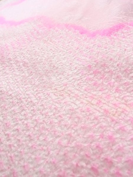 画像9: O0124V 女性用襦袢  シルク（正絹） 淡い桃色, 花 【中古】【USED】【リサイクル】 ★★☆☆☆【O0124V】 (9)