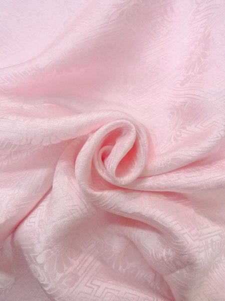 画像11: O0124V 女性用襦袢  シルク（正絹） 淡い桃色, 花 【中古】【USED】【リサイクル】 ★★☆☆☆【O0124V】 (11)