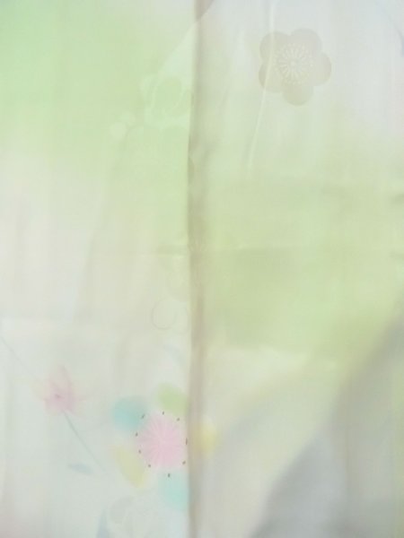 画像4: O0124W 女性用襦袢  シルク（正絹） 光沢のあるアイボリー, 花 【中古】【USED】【リサイクル】 ★★★☆☆【O0124W】 (4)