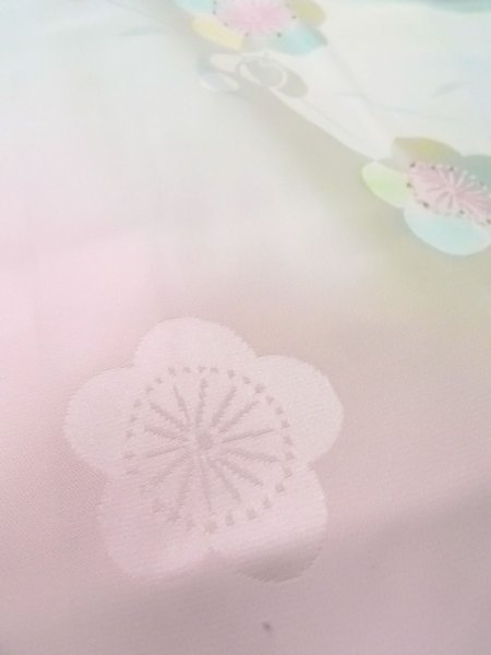 画像10: O0124W 女性用襦袢  シルク（正絹） 光沢のあるアイボリー, 花 【中古】【USED】【リサイクル】 ★★★☆☆【O0124W】 (10)