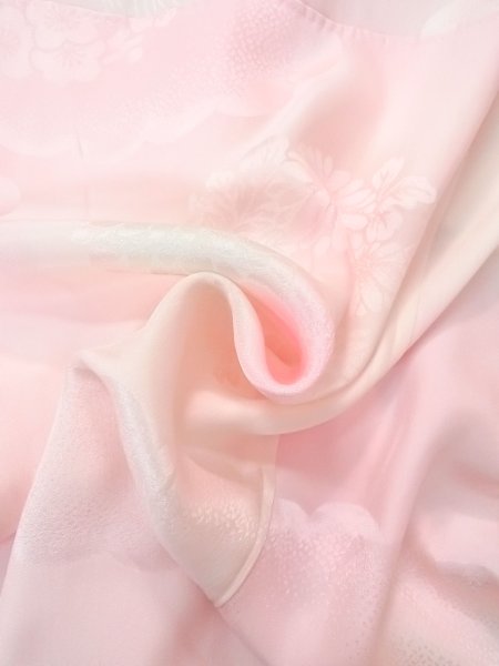 画像11: O0124X 女性用襦袢  シルク（正絹） 淡い桃色,  【中古】【USED】【リサイクル】 ★★★☆☆【O0124X】 (11)