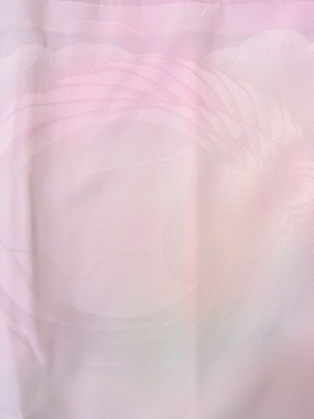 画像5: O0124Y 女性用襦袢  シルク（正絹） 淡い桃色, 鶴 【中古】【USED】【リサイクル】 ★★★☆☆【O0124Y】 (5)