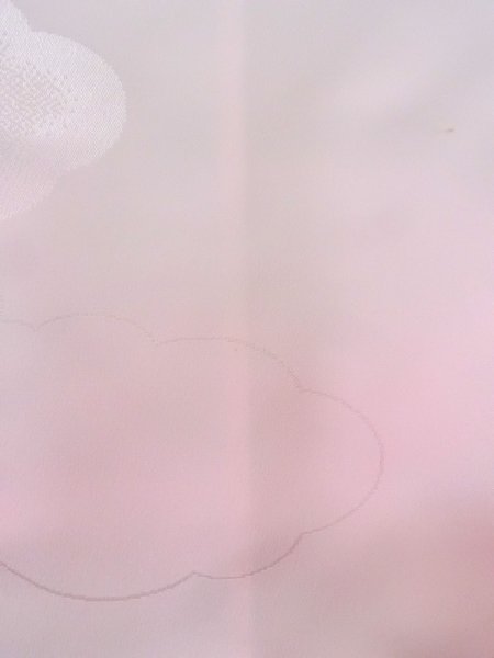 画像7: O0124Y 女性用襦袢  シルク（正絹） 淡い桃色, 鶴 【中古】【USED】【リサイクル】 ★★★☆☆【O0124Y】 (7)