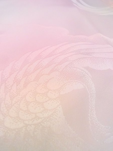 画像8: O0124Y 女性用襦袢  シルク（正絹） 淡い桃色, 鶴 【中古】【USED】【リサイクル】 ★★★☆☆【O0124Y】 (8)