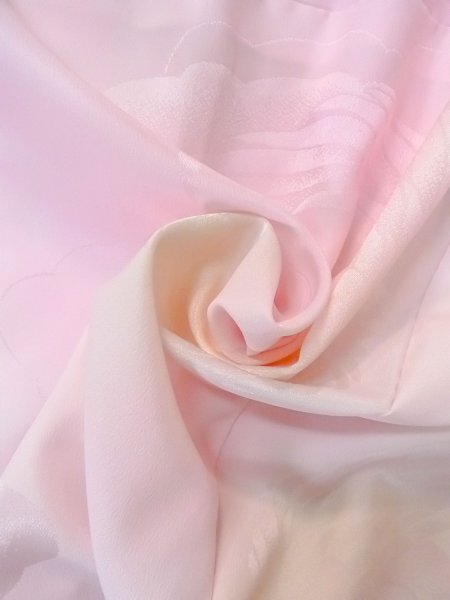 画像11: O0124Y 女性用襦袢  シルク（正絹） 淡い桃色, 鶴 【中古】【USED】【リサイクル】 ★★★☆☆【O0124Y】 (11)