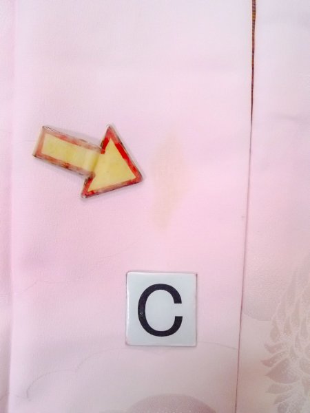 画像16: O0124Y 女性用襦袢  シルク（正絹） 淡い桃色, 鶴 【中古】【USED】【リサイクル】 ★★★☆☆【O0124Y】 (16)