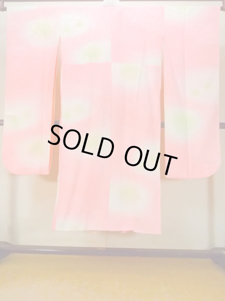 画像2: O0124Z 女性用襦袢  シルク（正絹） 薄い珊瑚色, 花 【中古】【USED】【リサイクル】 ★★☆☆☆【O0124Z】 (2)