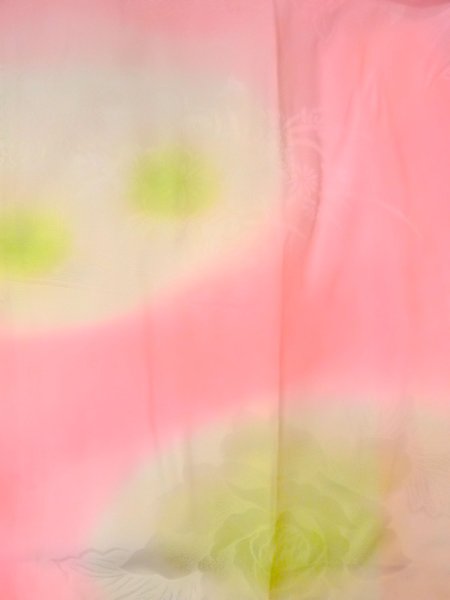 画像3: O0124Z 女性用襦袢  シルク（正絹） 薄い珊瑚色, 花 【中古】【USED】【リサイクル】 ★★☆☆☆【O0124Z】 (3)