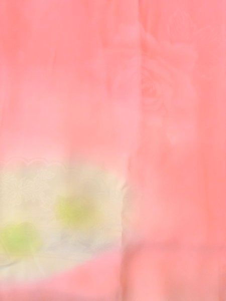 画像4: O0124Z 女性用襦袢  シルク（正絹） 薄い珊瑚色, 花 【中古】【USED】【リサイクル】 ★★☆☆☆【O0124Z】 (4)