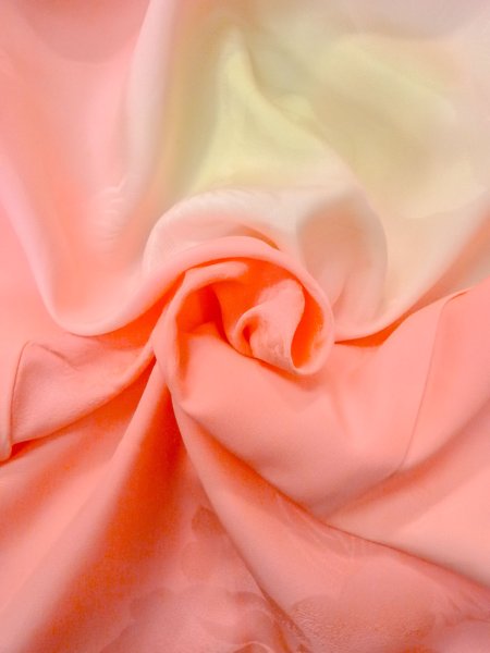 画像12: O0124Z 女性用襦袢  シルク（正絹） 薄い珊瑚色, 花 【中古】【USED】【リサイクル】 ★★☆☆☆【O0124Z】 (12)