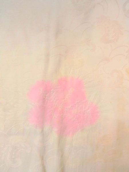 画像3: O0125A 女性用襦袢  シルク（正絹） アイボリー, 花 【中古】【USED】【リサイクル】 ★★☆☆☆【O0125A】 (3)