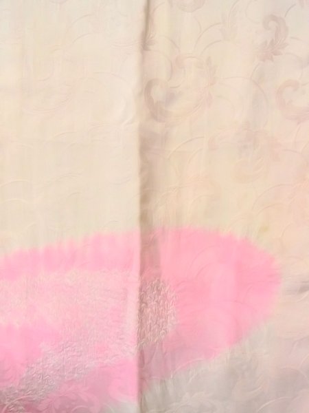 画像4: O0125A 女性用襦袢  シルク（正絹） アイボリー, 花 【中古】【USED】【リサイクル】 ★★☆☆☆【O0125A】 (4)