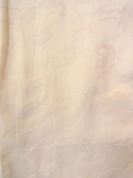 画像6: O0125A 女性用襦袢  シルク（正絹） アイボリー, 花 【中古】【USED】【リサイクル】 ★★☆☆☆【O0125A】 (6)