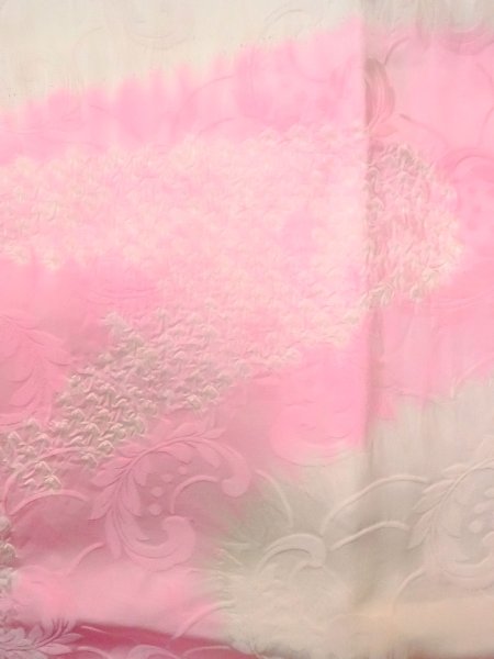 画像7: O0125A 女性用襦袢  シルク（正絹） アイボリー, 花 【中古】【USED】【リサイクル】 ★★☆☆☆【O0125A】 (7)