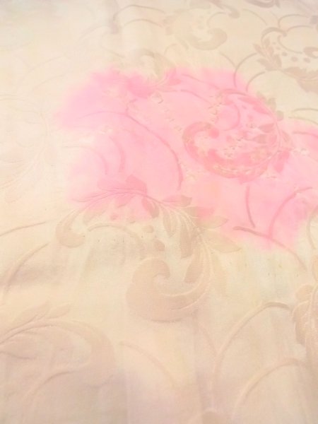 画像8: O0125A 女性用襦袢  シルク（正絹） アイボリー, 花 【中古】【USED】【リサイクル】 ★★☆☆☆【O0125A】 (8)