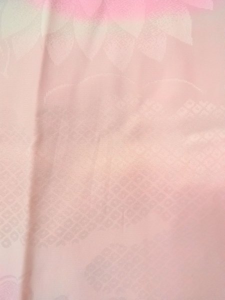 画像7: O0125B 女性用襦袢  シルク（正絹） 淡い桃色, 菊 【中古】【USED】【リサイクル】 ★★★☆☆【O0125B】 (7)