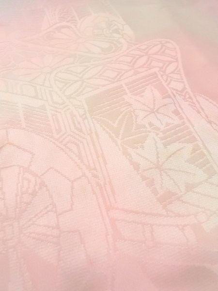 画像8: O0125C 女性用襦袢  シルク（正絹） 淡い桃色, 菊 【中古】【USED】【リサイクル】 ★★☆☆☆【O0125C】 (8)