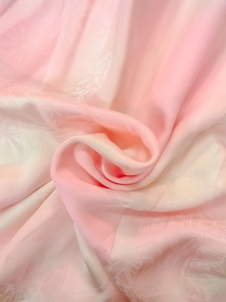 画像11: O0125C 女性用襦袢  シルク（正絹） 淡い桃色, 菊 【中古】【USED】【リサイクル】 ★★☆☆☆【O0125C】 (11)