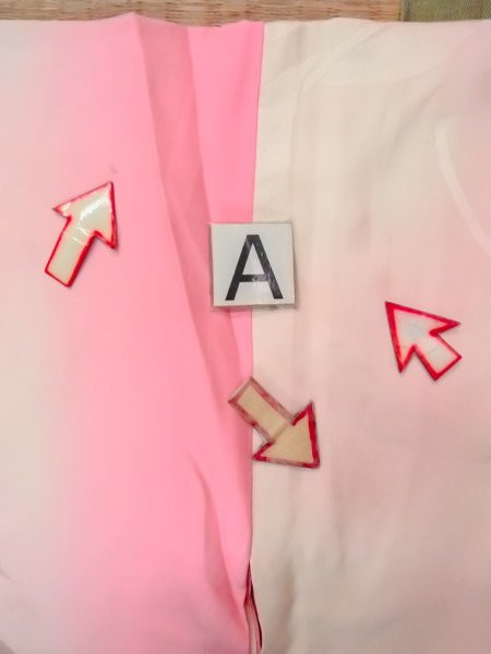 画像14: O0125C 女性用襦袢  シルク（正絹） 淡い桃色, 菊 【中古】【USED】【リサイクル】 ★★☆☆☆【O0125C】 (14)