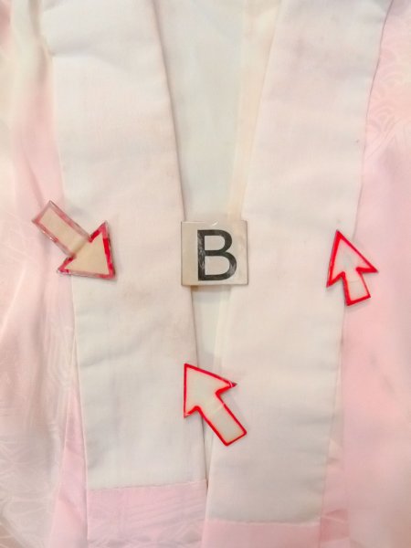 画像15: O0125C 女性用襦袢  シルク（正絹） 淡い桃色, 菊 【中古】【USED】【リサイクル】 ★★☆☆☆【O0125C】 (15)