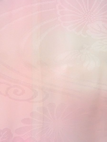 画像7: O0125D 女性用襦袢  シルク（正絹） 淡い桃色, 菊 【中古】【USED】【リサイクル】 ★★★☆☆【O0125D】 (7)