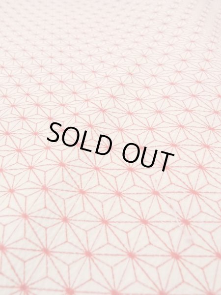 画像8: O0125E 女性用単衣  化繊 白, 麻の葉 【中古】【USED】【リサイクル】 ★★★★☆【O0125E】 (8)