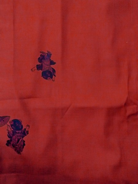 画像4: O0131B 女性用道行  化繊 赤色, 童子 【中古】【USED】【リサイクル】 ★★★★☆【O0131B】 (4)