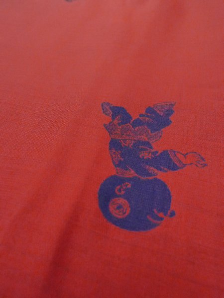 画像8: O0131B 女性用道行  化繊 赤色, 童子 【中古】【USED】【リサイクル】 ★★★★☆【O0131B】 (8)