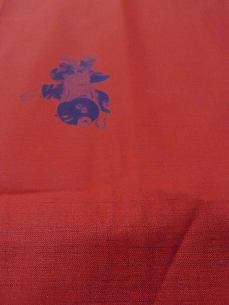 画像9: O0131B 女性用道行  化繊 赤色, 童子 【中古】【USED】【リサイクル】 ★★★★☆【O0131B】 (9)