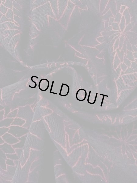 画像12: O0131D 女性用道行  綿 黒, 菊 【中古】【USED】【リサイクル】 ★★★★☆【O0131D】 (12)