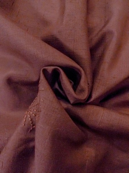 画像12: O0131F 女性用道中着  シルク（正絹） 淡いえんじ, 麻の葉 【中古】【USED】【リサイクル】 ★★★☆☆【O0131F】 (12)