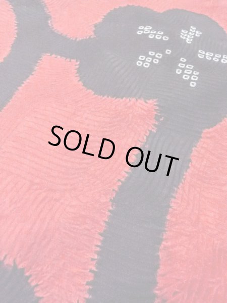 画像10: O0131G 女性用道中着  シルク（正絹） 鮮やか赤色, 花 【中古】【USED】【リサイクル】 ★★★☆☆【O0131G】 (10)