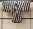 画像1: O0131H 女性用道中着  シルク（正絹） 淡い灰色がかった桃色, 縞 【中古】【USED】【リサイクル】 ★☆☆☆☆【O0131H】 (1)