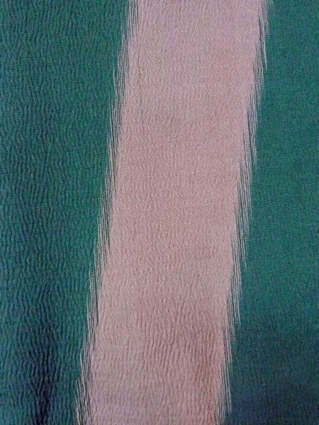 画像7: O0131H 女性用道中着  シルク（正絹） 淡い灰色がかった桃色, 縞 【中古】【USED】【リサイクル】 ★☆☆☆☆【O0131H】 (7)