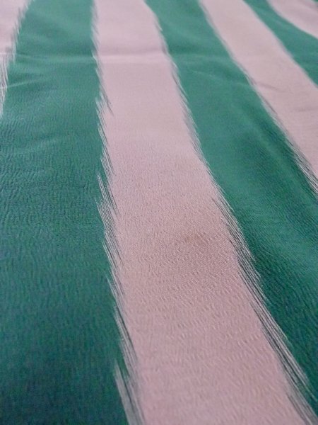 画像10: O0131H 女性用道中着  シルク（正絹） 淡い灰色がかった桃色, 縞 【中古】【USED】【リサイクル】 ★☆☆☆☆【O0131H】 (10)